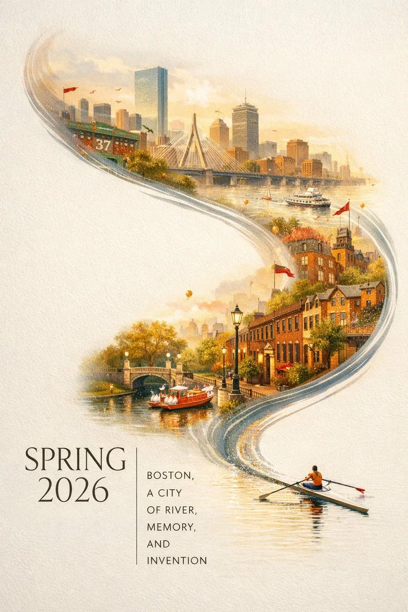 AI-generated Boston spring city poster