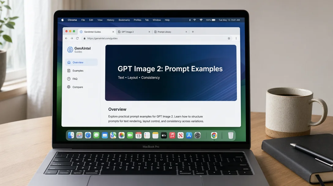 AI-generated MacBook Chrome UI mockup